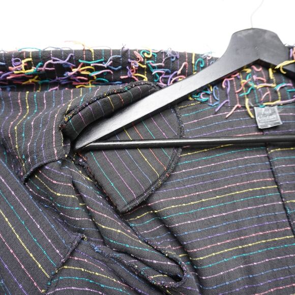 Car Pool Couture Multi Color Boho Fringe Jacket 100% Cotton M - Picture 12 of 12